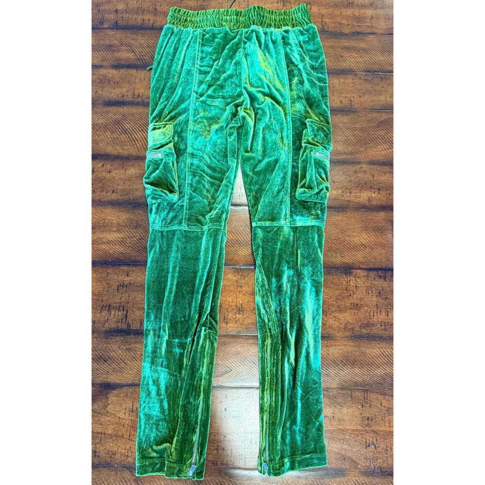 Guapi Mens Pant Limited Edition Green Cargo Velvet Seaz Streetwear, Size 32 - Picture 2 of 14